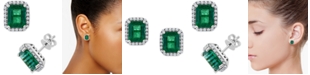 EFFY Collection EFFY&reg; Emerald (4-3/8 ct. t.w.) & Diamond (3/8 ct. t.w.) Stud Earrings in 14k White Gold
